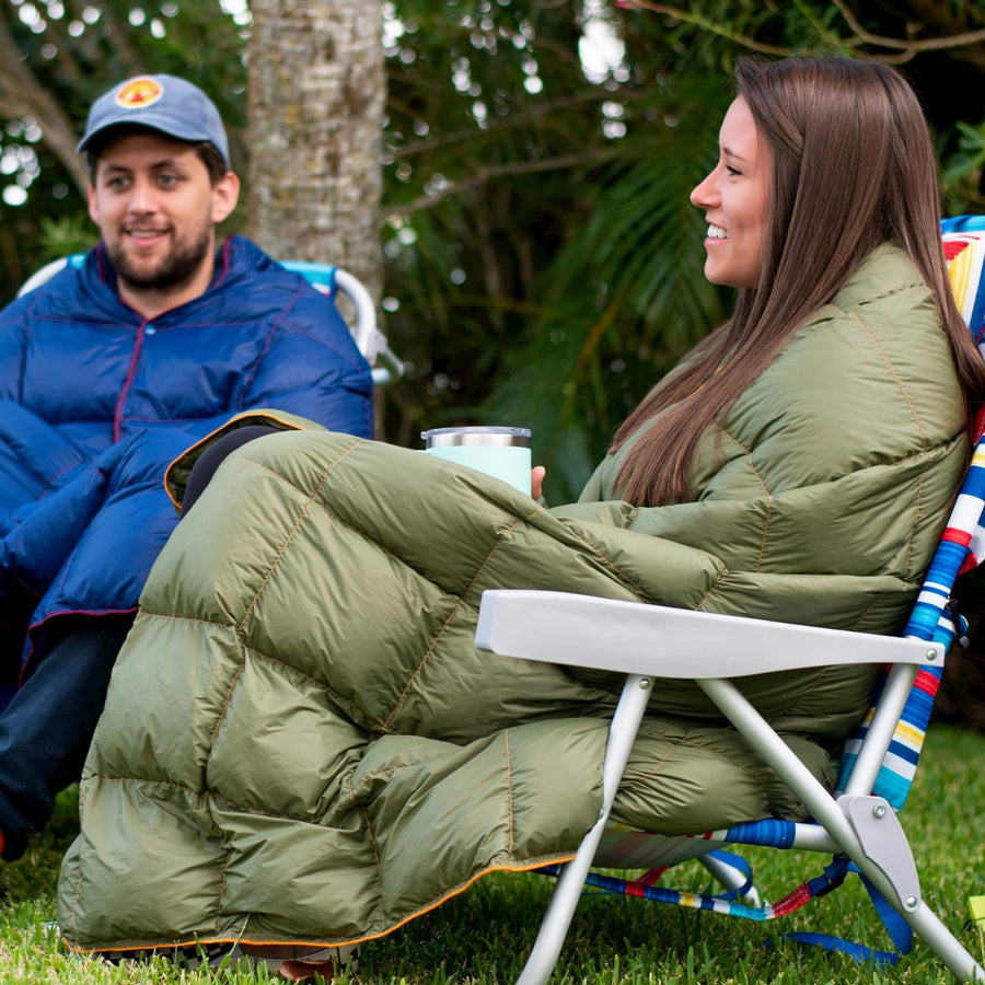 Is a duck feather blanket a good choice for camping?